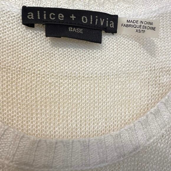 Alice + Olivia White 100% Linen Base Knit Tank Top Blouse Size XS - Picture 2 of 5